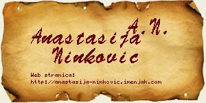 Anastasija Ninković vizit kartica